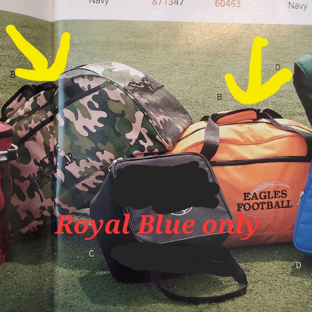 Royal Blue Sports bag, New Celebrating Home line. Should strap included. Handles